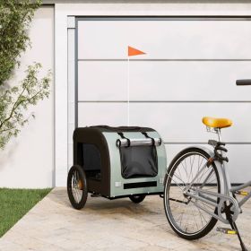 Pet Bike Trailer Gray and Black Oxford Fabric&Iron