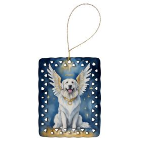 Great Pyrenees My Angel Porcelain Ornament Christmas Tree Hanging Decorations for Home Christmas Holiday, Rectangle, Gift, Multicolor