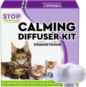 Cat Calming Diffuser & Pet Anti Anxiety Products Feline Calm Pheromones Plug in & Cats Stress Relief Comfort Help with Aggression New Zone Pee Fightin