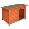 Waterproof Wood Dog House Pet Shelter Natural Wood Color L