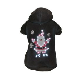 Pet Life LED Lighting Juggling Santa Hooded Sweater Pet Costume (size: Small - (FBP3BKSM))