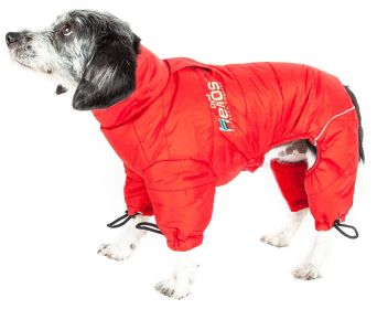 Helios Thunder-crackle Full-Body Waded-Plush Adjustable and 3M Reflective Dog Jacket (size: small)