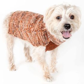 Royal Bark Heavy Cable Knitted Designer Fashion Dog Sweater (size: small)