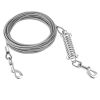 Dog Tie Out Cable Long Dog Leash Chew Proof Lead Dog Chain with Durable Spring 360° Rotatable Clips PVC Case for Outside Yard Caming